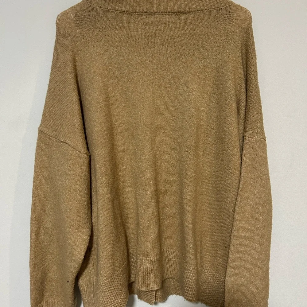 Sanctuary Camel Tan Knit Cardigan Sweater – Button Front, Pockets Size L 0224